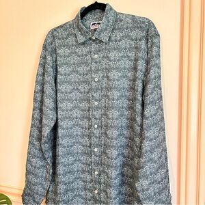 Love Brand & Co. Geometric Bird Graphic Cotton Linen Button Up Men’s XL